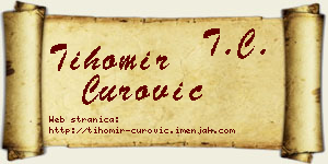 Tihomir Čurović vizit kartica